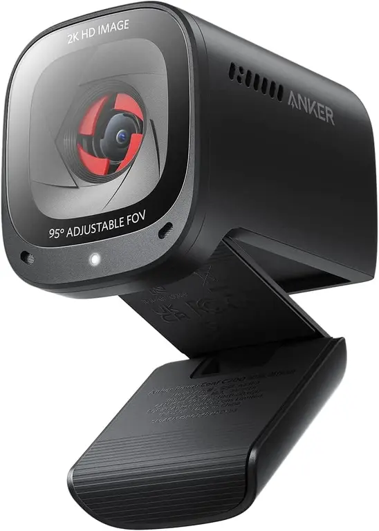 Anker PowerConf C200 2K Webcam, Computer Camera, Low-Light Correction | AI-Noise Canceling Mics, Adjustable Field of View, Built-in Privacy Cover, Stereo Mics, Works with PC/Laptop/Mac for Meeting