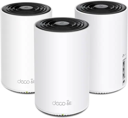 TP-Link Deco XE75 AXE5400 Tri-Band WiFi 6E System - Wi-Fi up to 7200 Sq.Ft, Engadget Rated Best for Most People, Replaces WiFi Router and Extender, AI-Driven New 6GHz Band, 3-Pack