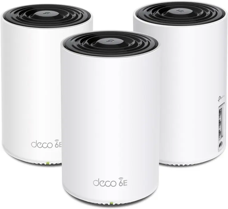TP-Link Deco XE75 AXE5400 Tri-Band WiFi 6E System - Wi-Fi up to 7200 Sq.Ft, Engadget Rated Best for Most People, Replaces WiFi Router and Extender, AI-Driven New 6GHz Band, 3-Pack