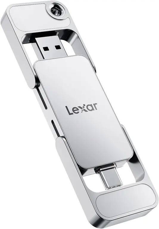 Lexar D70E 1TB Dual Drive External SSD, Up to 2000MB/s Read and 1800MB/s Write, Durable Metal Housing Design, Cable-Free Portable SSD for USB Type-C/Type-A Devices, Compatible with iPhone 17