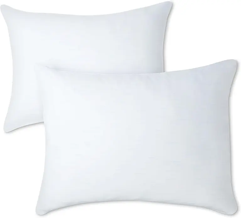 Amazon Basics Cool to Touch Bed Pillow with Hypoallergenic Down-Alternative Fill, Medium for Back Sleepers, Queen, 20" x 30", 2 Pack
