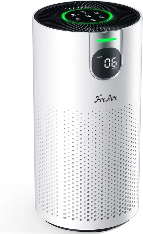 FreAire Air Purifiers for Home Large Rooms up to 1800Ft², VisionAir 20dB Sleep Mode HEPA Air Purifier for Bedroom, with Real-Time AQI & PM2.5 Display, 360°Intake & Outlet Air Cleaner for Pets, HAP606