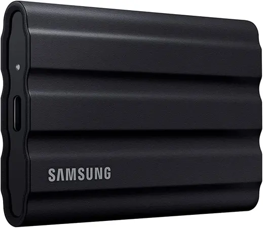 Samsung T7 Shield 2TB, Portable SSD, up-to 1050MB/s, USB 3.2 Gen2, Rugged,IP65 Water & Dust Resistant, for Photographers, Content Creators and Gaming, Extenal Solid State Drive (MU-PE2T0S/AM), Black