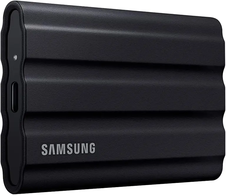 Samsung T7 Shield 2TB, Portable SSD, up-to 1050MB/s, USB 3.2 Gen2, Rugged,IP65 Water & Dust Resistant, for Photographers, Content Creators and Gaming, Extenal Solid State Drive (MU-PE2T0S/AM), Black