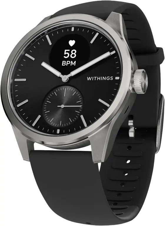 WITHINGS ScanWatch 2 - Hybrid Smart Watch, Heart Rate Monitoring, Fitness Tracker, Cycle Tracker, Sleep Monitoring, GPS Tracker, 30-Day Battery Life, Android & Apple Compatible, HSA/FSA