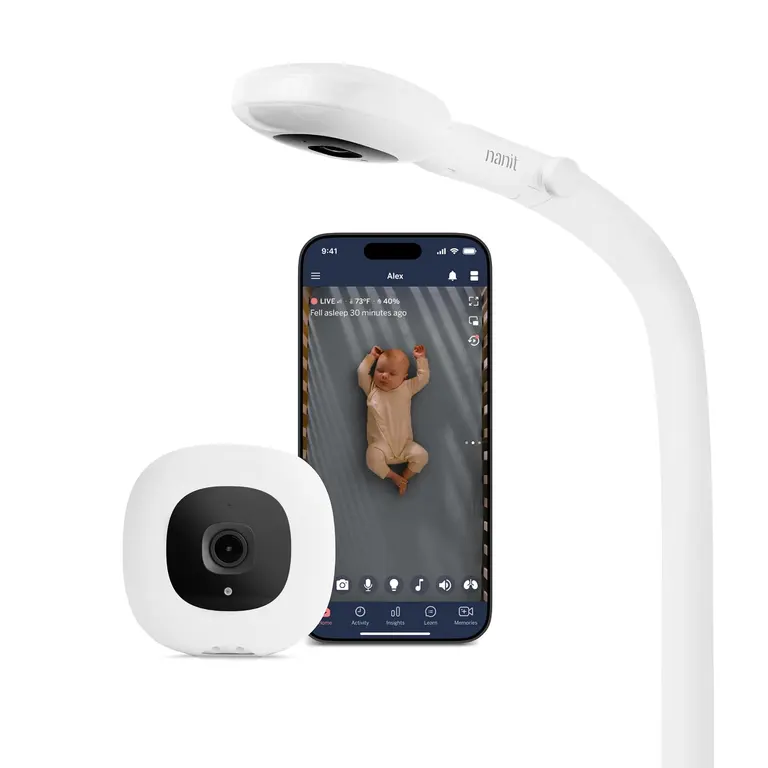Nanit Pro Smart Baby Monitor - Camera & Floor Stand - 1080p Wi-Fi Video Camera, 2-Way Audio, See Your Baby from Anywhere, Sound/Motion/Cry Notifications, Night Vision