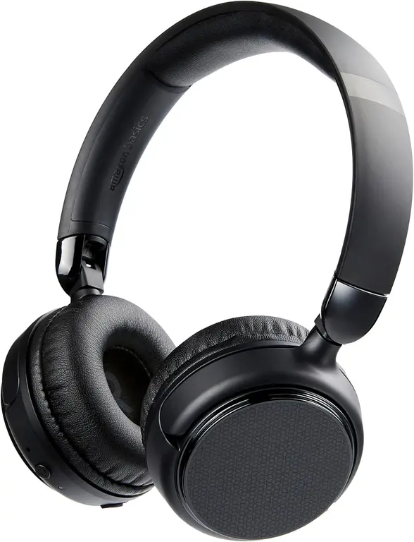Amazon Basics Bluetooth On-Ear Headphones Wireless with Microphone, Deep Bass, 35 Hour Playtime, Foldable, Collapsible, Portable Travel Friendly, Black