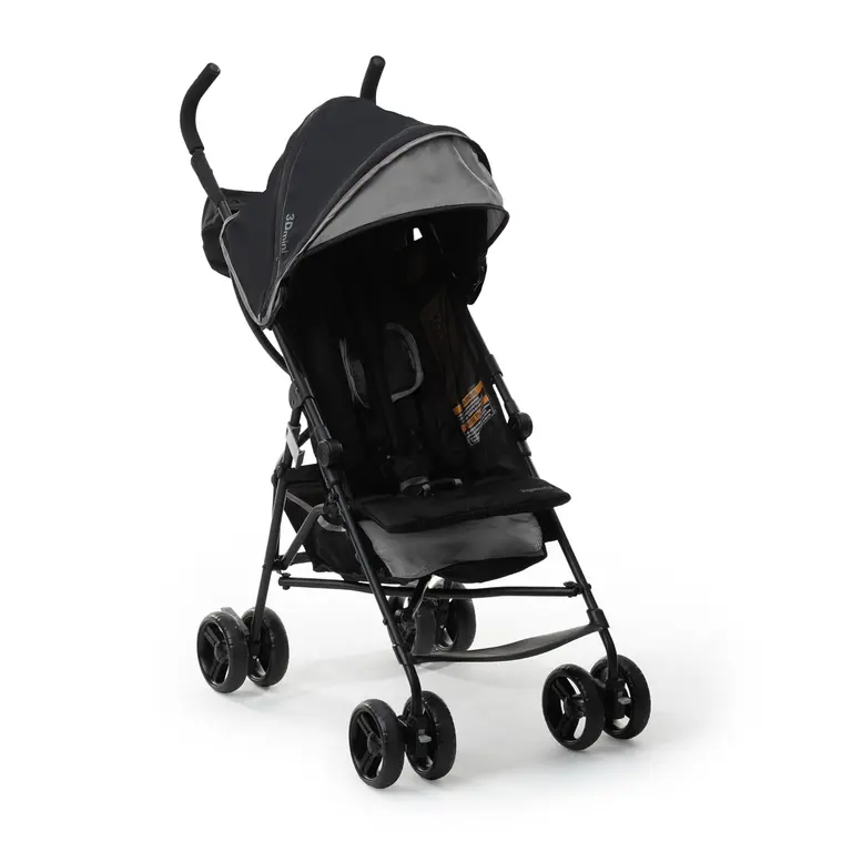 Ingenuity 3D Mini Convenience Stroller – Lightweight Stroller with Compact Fold, Multi-Position Recline, Canopy with Pop Out Sun Visor and More – Umbrella Stroller for Travel and More, Gray