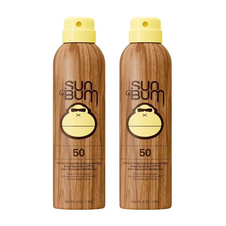 Sun Bum Original SPF 50 Sunscreen Body Spray - Broad Spectrum Moisturizing Sunscreen with Vitamin E - Hawaii 104 Act Compliant (Made without Octinoxate & Oxybenzone) - 6 oz (Pack of 2)