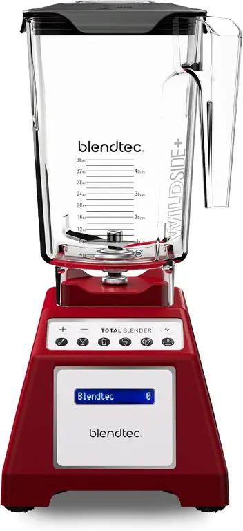 Blendtec Total Classic Original Blender - WildSide+ Jar (90 oz) - Professional-Grade Power - 6 Pre-programmed Cycles - 10-speeds - Red