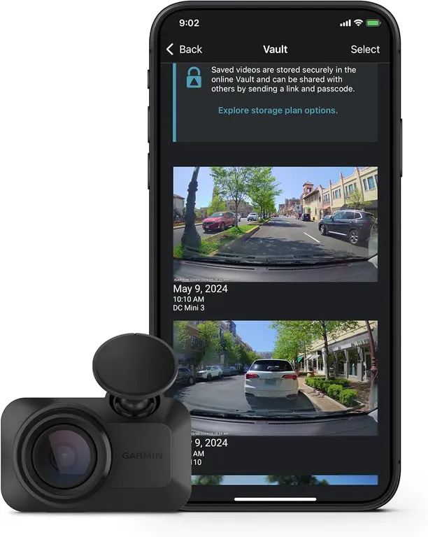 Garmin Dash Cam™ Mini 3, Ultracompact 1080p HD Dash Cam with a 140-degree Field of View, Built in Clarity™ Polarizer, Voice Controlled, Automatic Recording | Ultracompact 1080p/30fps Dash Cam, 140 Degree Diagonal FOV, Built-in Clarity Polarizer, Voice Control, Microsd 8-512gb