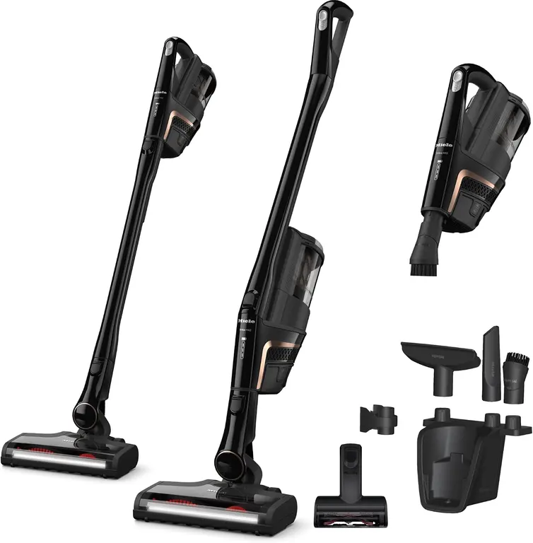 Miele Triflex HX2 Cat & Dog Self-Standing Cordless Stick Vacuum Cleaner 60 min runtime,Obsidian Black / Rose Gold