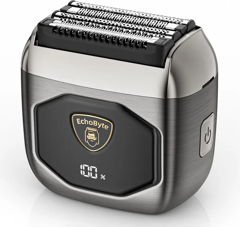 Full Metal Electric Foil Shaver for Men: 4 Floating Blades, IPX7 Waterproof Wet & Dry Mini Razor, 120-Min Runtime USB-C Rechargeable, Quiet Travel Groomer with LED Display & Travel Lock