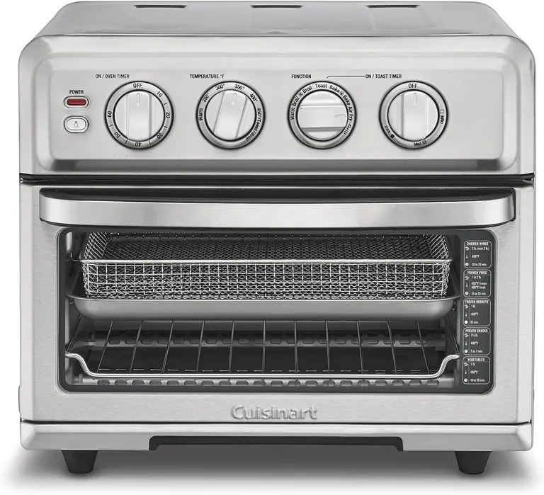 Cuisinart Air Fryer Toaster Oven, 1800W, 8-in-1 with Air Fry, Convection, Broil & Warm, 0.6 Cubic Feet, 60-Minute Timer, TOA-70NAS, Stainless Steel | 8 Functions Incl Air Fry, Convection and Grill, 1800W, 0.6 Cu Ft, 450 Degree F, 60-Min Auto Shutoff, Air-Fry Basket