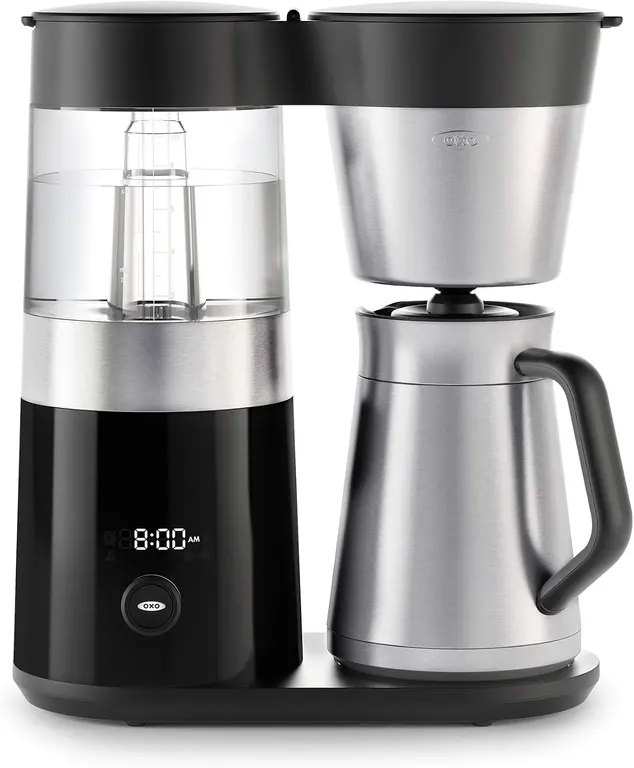 OXO Brew 9-Cup Drip Coffee Maker – Programmable Coffee Machine | Stainless Steel, Single Serve or Full Carafe Option, SCA Certified Home Brewer, Temperature Controlled, Rainmaker Shower Head