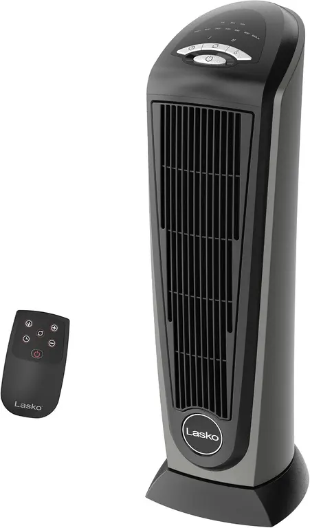 Lasko 1500W Ceramic Tower Space Heater with Remote, Thermostat, Timer & Widespread Oscillation, Portable Electric Heater for Indoor Use, Bedroom & Living Room, 751320