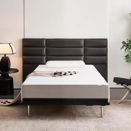 Amazon Basics Memory Foam Mattress, Medium Firm, Breathable, 10 Inch, Full, White/Grey