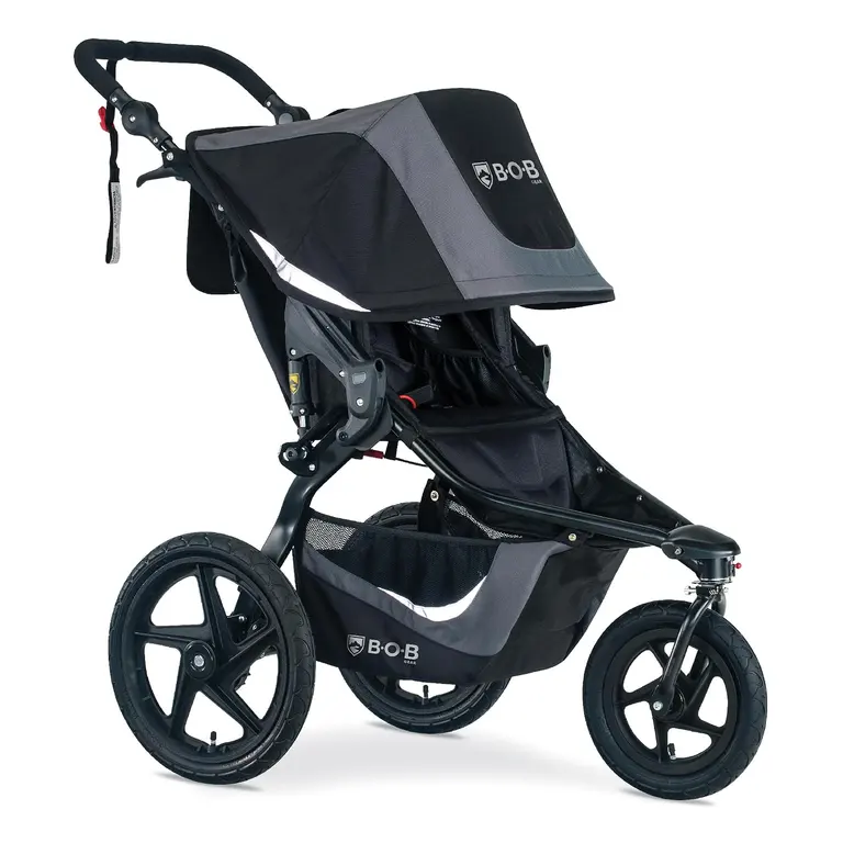BOB Gear Revolution Flex 3.0 Jogging Stroller — Graphite Black | Versatile Jogger Stroller; All Terrain Stroller With Mountain-Bike-Style Suspension & Air-Filled Tires; Car Seat Compatible
